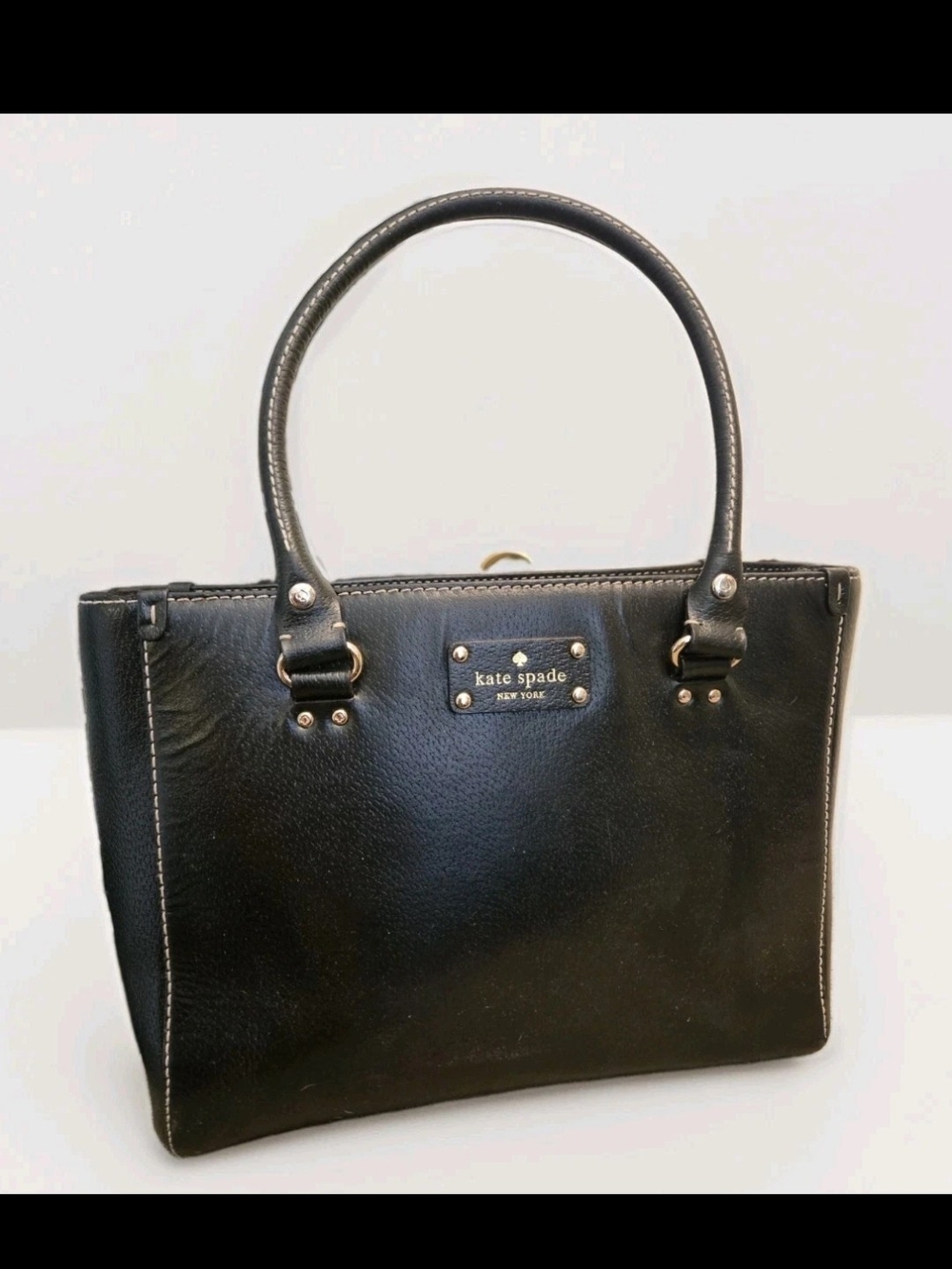 Vintage Kate Spade Black Leather Tote Bag